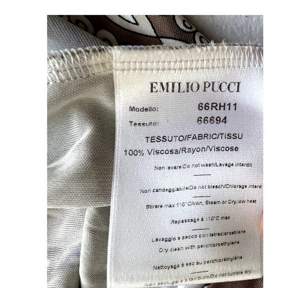 Emilio Pucci Firenze True Wrap Dress IT 44 US 10 / 12 Signature Print Made Italy - Picture 11 of 13